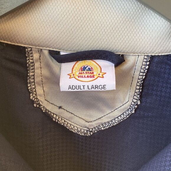 Cooperstown All Star Village pullover large navy short sleeve quarter zip - Picture 4 of 8